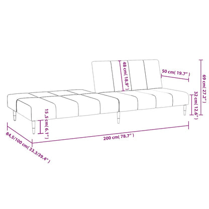 Schlafsofa 2-Sitzer Hellgrün Samt