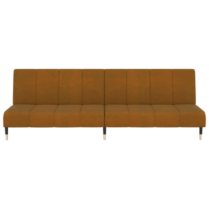 Schlafsofa 2-Sitzer Braun Samt