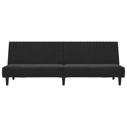 Schlafsofa 2-Sitzer Schwarz Samt