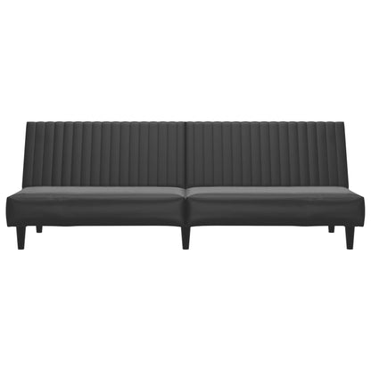 Schlafsofa 2-Sitzer Schwarz Kunstleder
