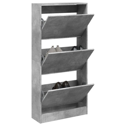 Schuhschrank Betongrau 60x21x125,5 cm Holzwerkstoff