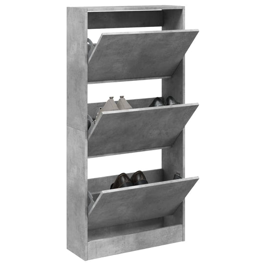 Schuhschrank Betongrau 60x21x125,5 cm Holzwerkstoff