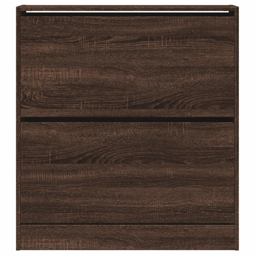 Schuhschrank Braun Eichen-Optik 80x21x87,5 cm Holzwerkstoff