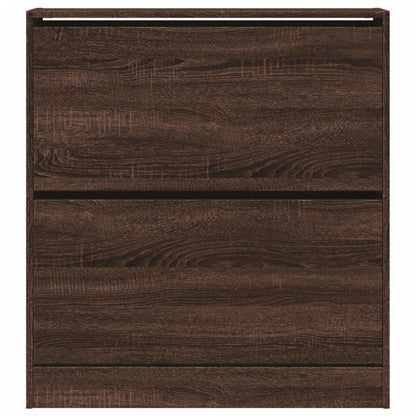Schuhschrank Braun Eichen-Optik 80x21x87,5 cm Holzwerkstoff