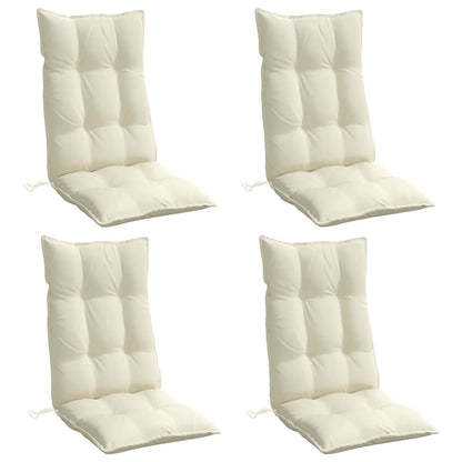 Hochlehner-Auflagen 4 Stk. Creme Oxford-Gewebe