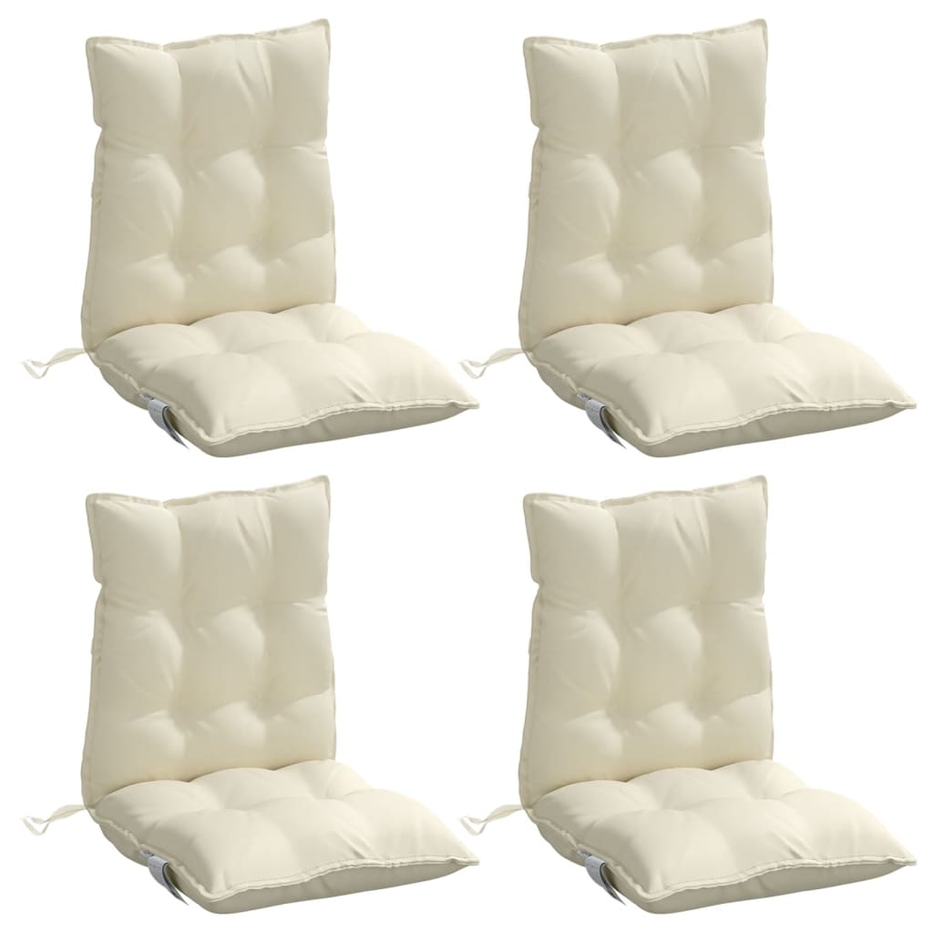 Niedriglehner-Auflagen 4 Stk. Creme Oxford-Gewebe