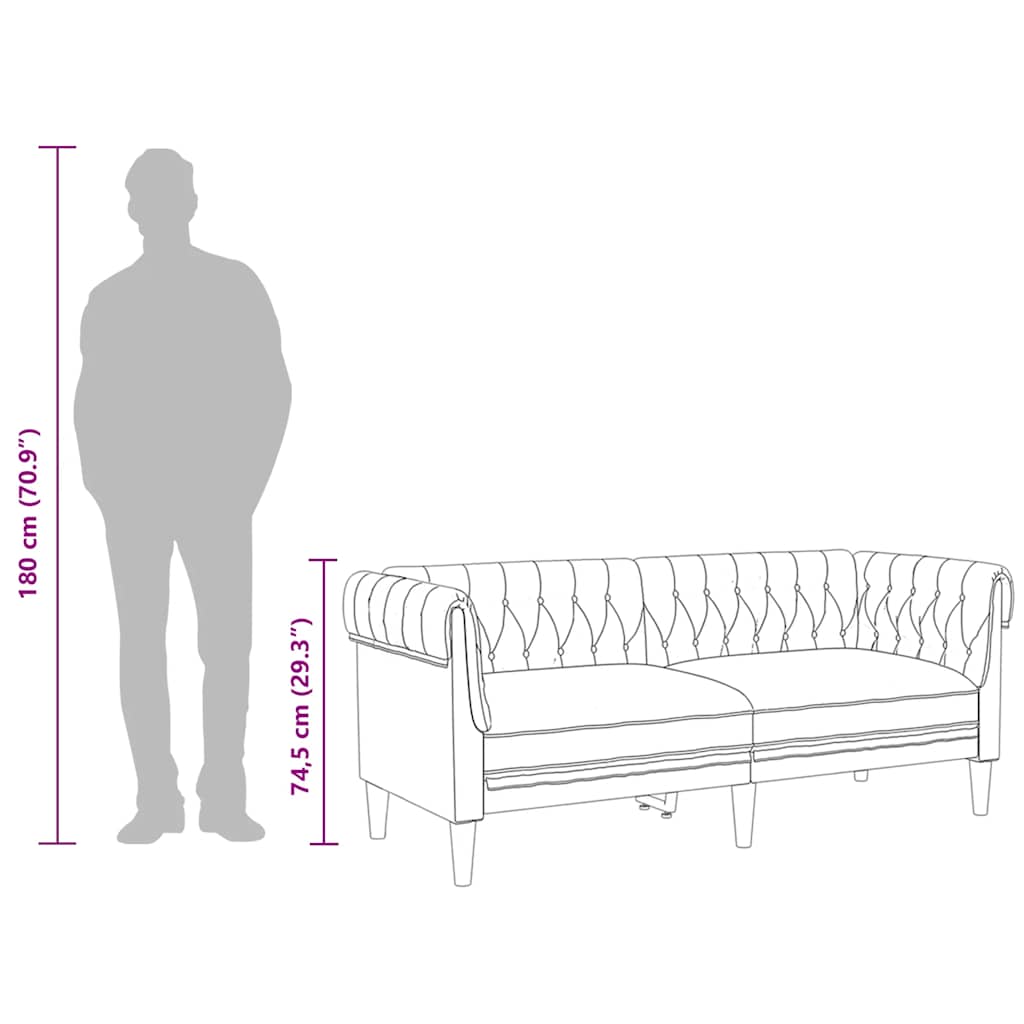 Chesterfield-Sofa 2-Sitzer Dunkelgrün Stoff