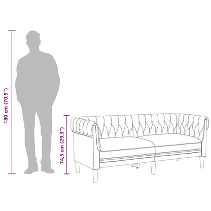 Chesterfield-Sofa 2-Sitzer Dunkelgrün Stoff