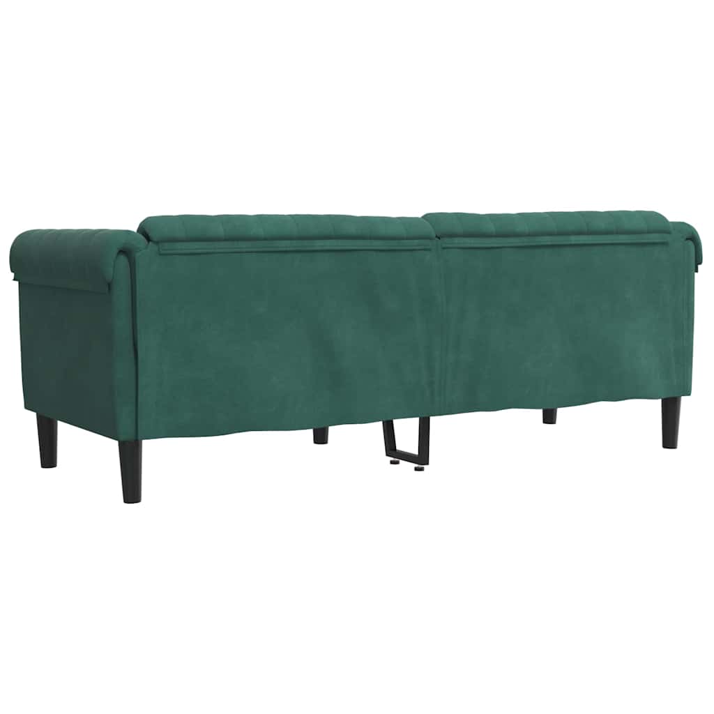 Sofa 3-Sitzer Dunkelgrün Samt