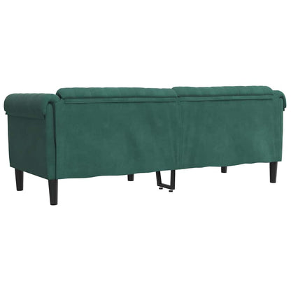 Sofa 3-Sitzer Dunkelgrün Samt
