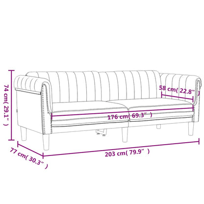 Sofa 3-Sitzer Dunkelgrün Samt