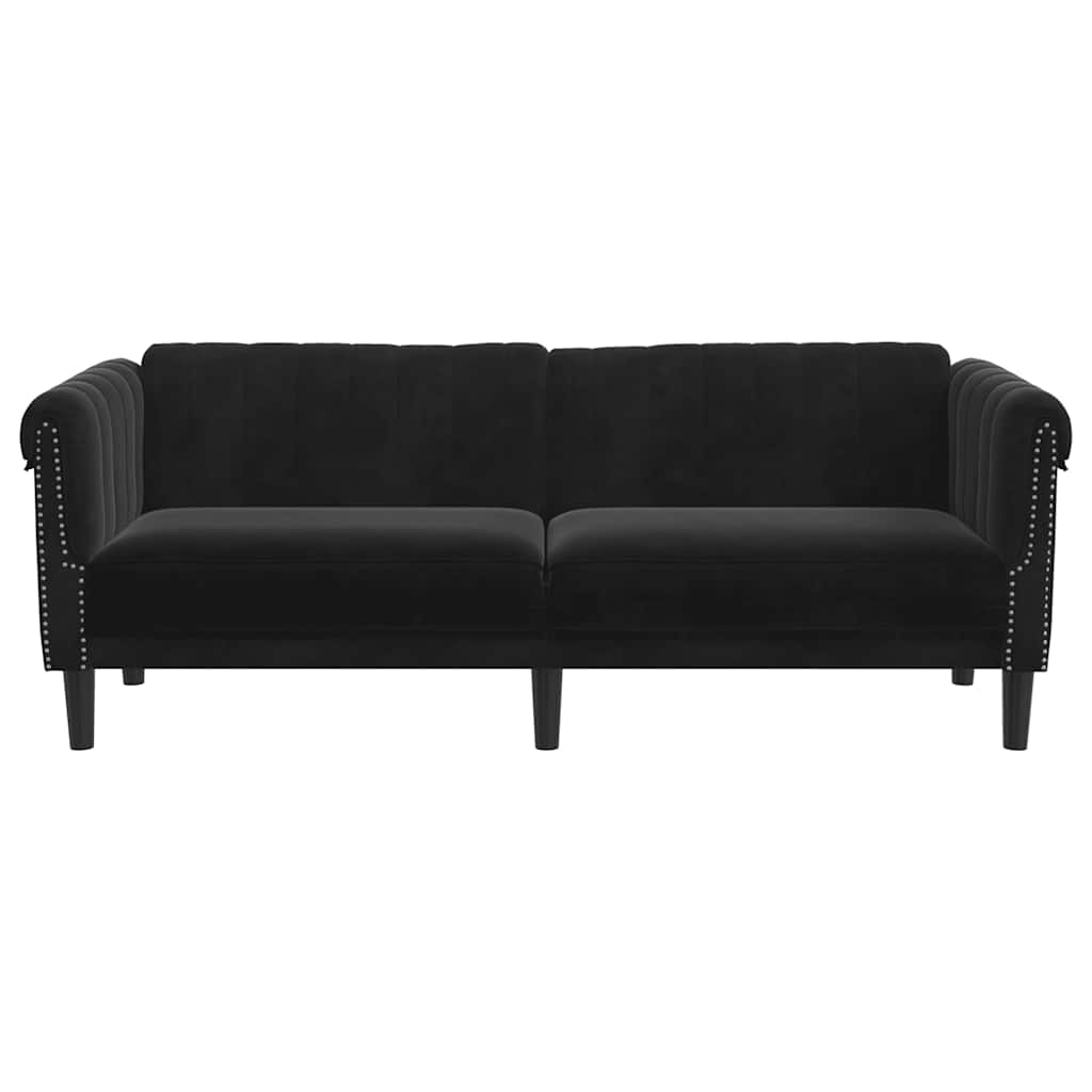 Sofa 3-Sitzer Schwarz Samt