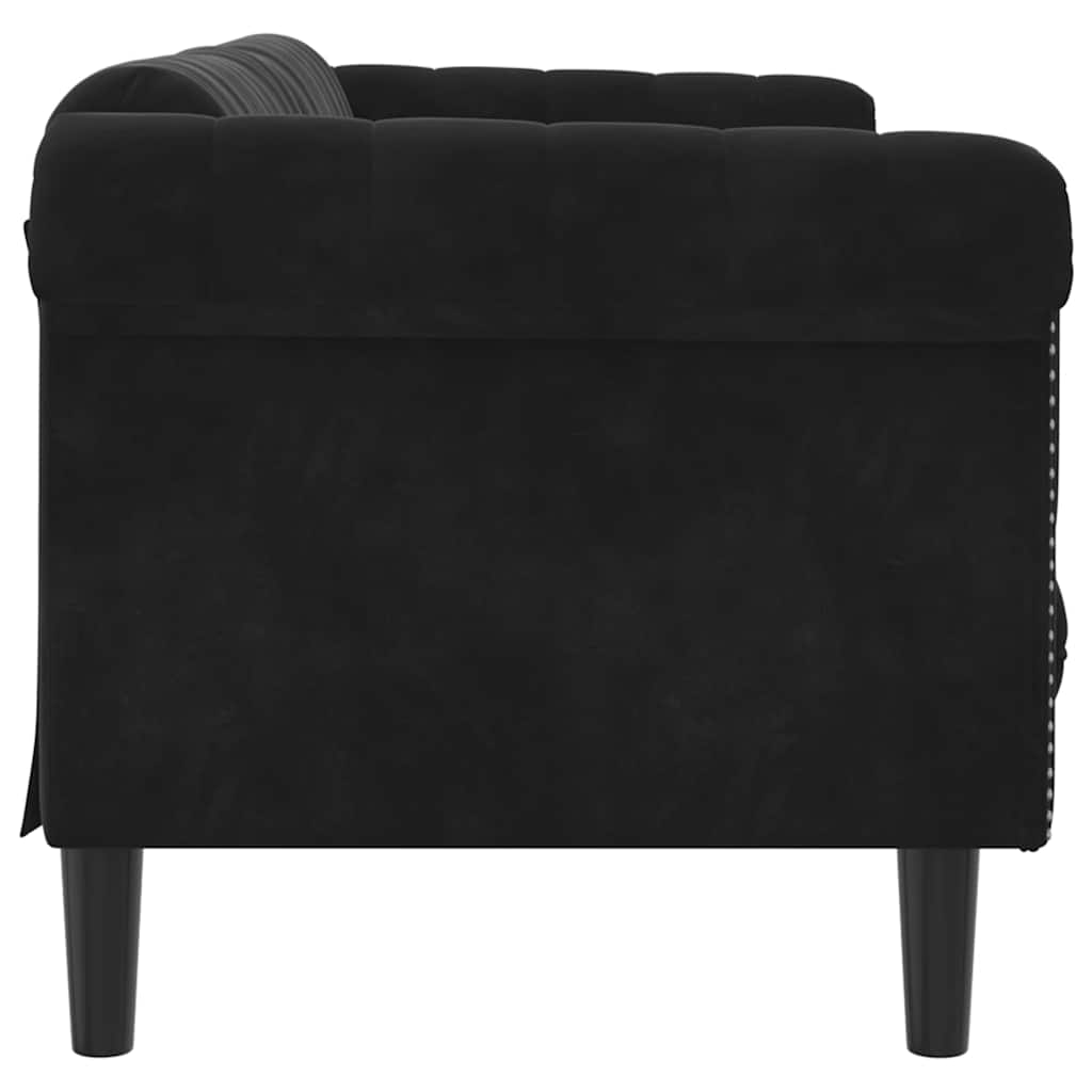 Sofa 3-Sitzer Schwarz Samt