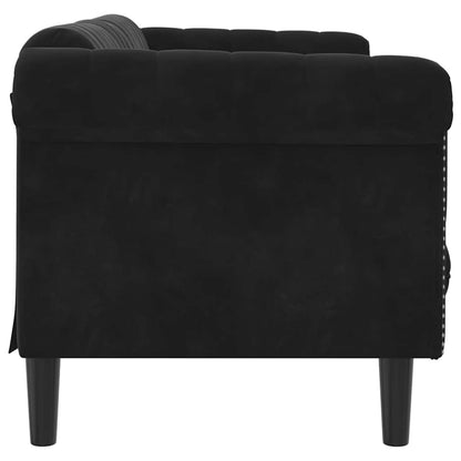 Sofa 3-Sitzer Schwarz Samt