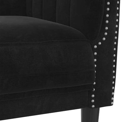 Sofa 3-Sitzer Schwarz Samt