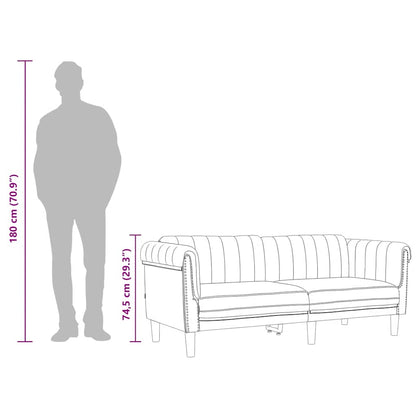 Sofa 3-Sitzer Schwarz Samt
