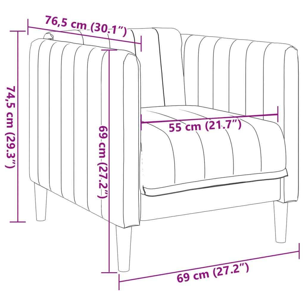 Sessel Braun Kunstleder Wildleder-Optik