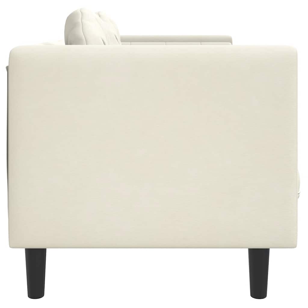 Sofa mit Kissen 2-Sitzer Creme Samt