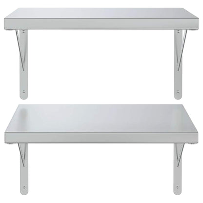 Wandregale 2 Stk. 50x40 cm Silbern Edelstahl