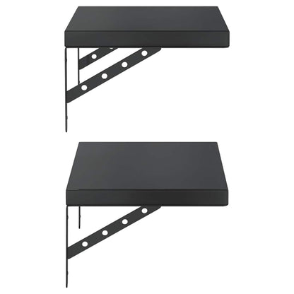 Wandregale 2 Stk. 50x30 cm Schwarz Edelstahl