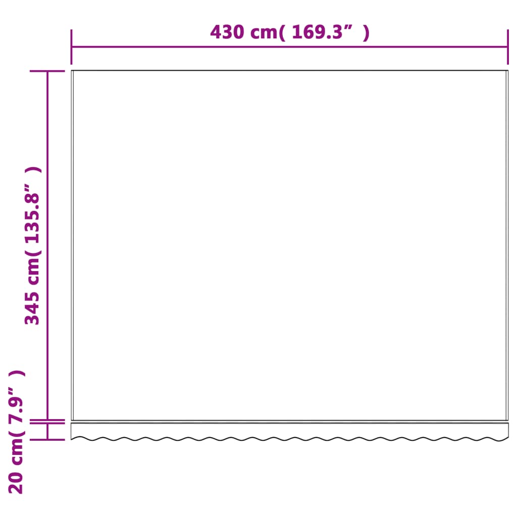 Markisenbespannung Rot und Weiß Gestreift 4,5x3,5 m