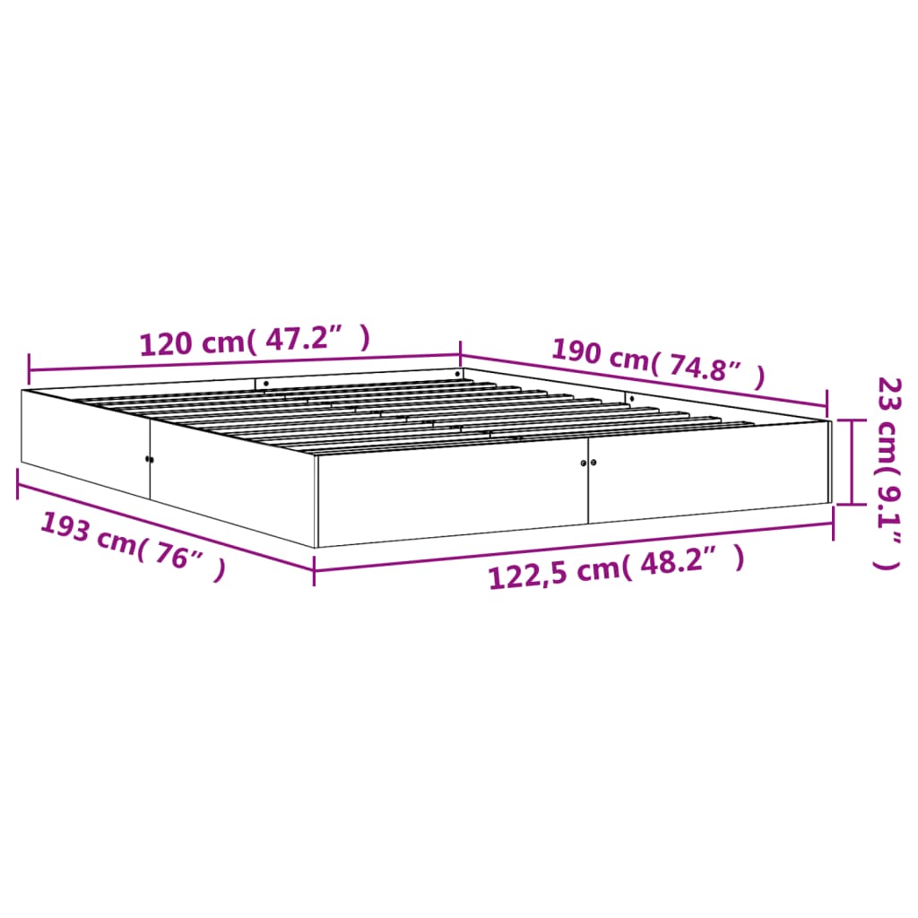 Massivholzbett ohne Matratze Wachsbraun 120x190 cm Kiefernholz