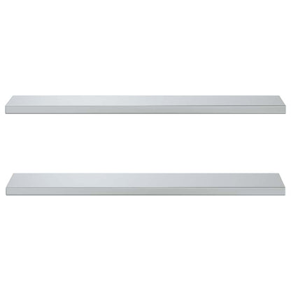 Wandregale 2 Stk. 100x23,5x3 cm Silbern Edelstahl