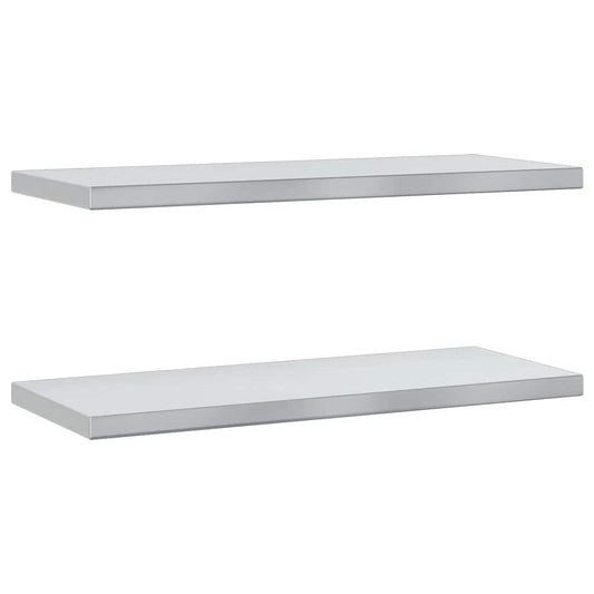 Wandregale 2 Stk. 75x30x3 cm Silbern Edelstahl