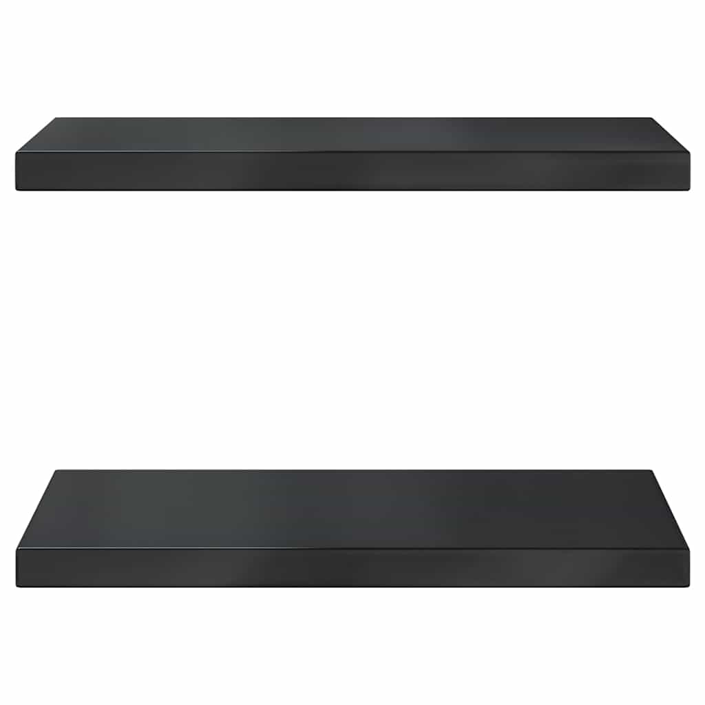 Wandregale 2 Stk. 50x30x3 cm Schwarz Edelstahl