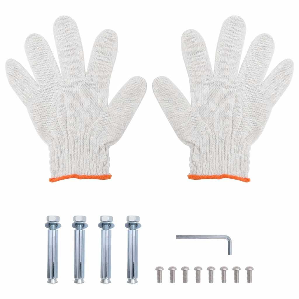 Wandregal mit 2 Böden 100x23,5x60 cm Silbern Edelstahl