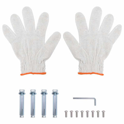 Wandregal mit 2 Böden 100x23,5x60 cm Silbern Edelstahl