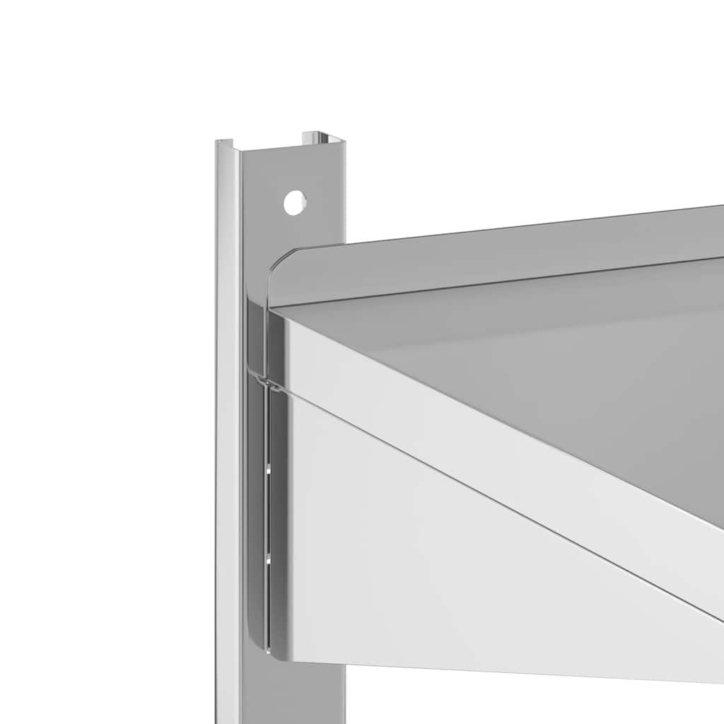Wandregal mit 2 Böden 50x30x48 cm Silbern Edelstahl