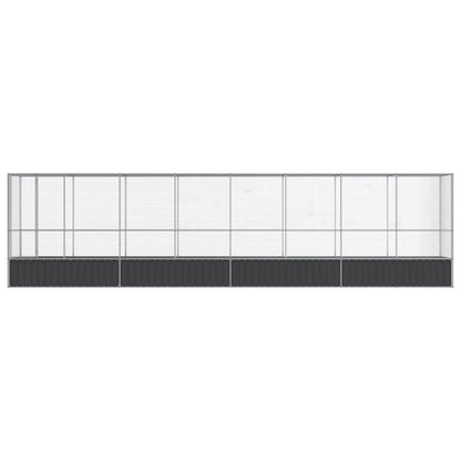 Voliere mit Erweiterung Silbern 834,5x107x212 cm Stahl