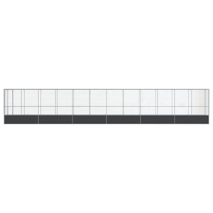 Voliere mit Erweiterung Silbern 1250,5x107x212 cm Stahl