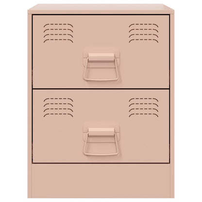 Nachttisch Rosa 34,5x39x44 cm Stahl