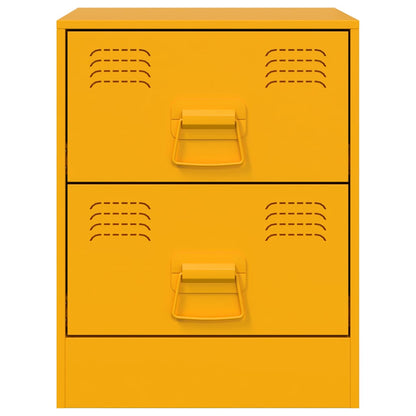 Nachttische 2 Stk. Gelb 34,5x39x44 cm Stahl