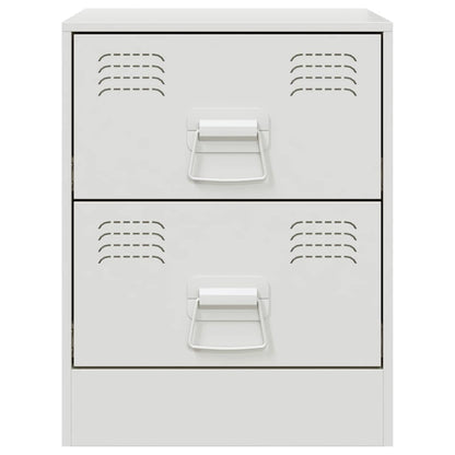 Nachttisch Weiß 34,5x39x44 cm Stahl