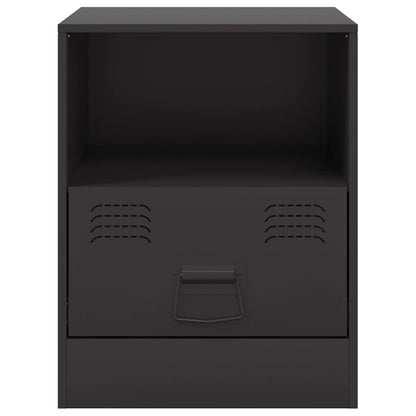 Nachttische 2 Stk. Schwarz 34,5x39x44 cm Stahl