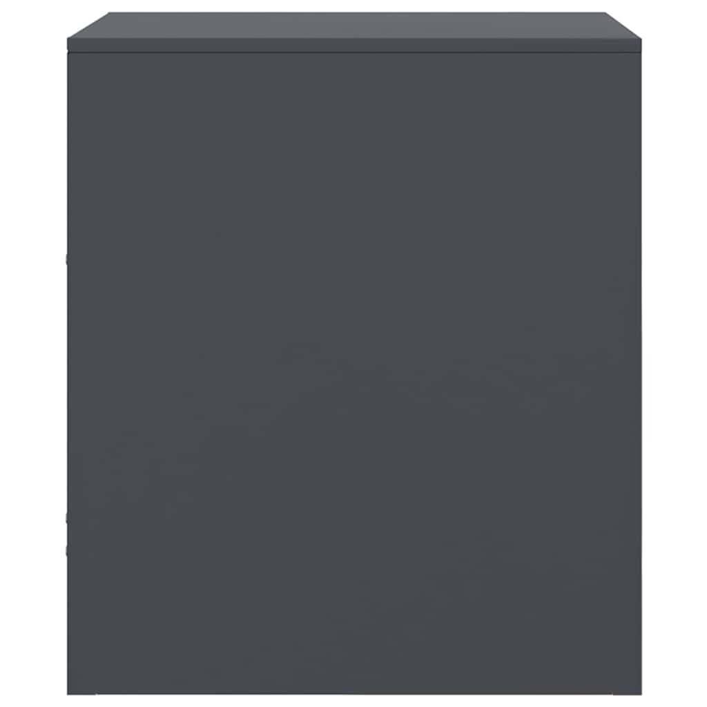 Nachttische 2 Stk. Anthrazit 34,5x39x44 cm Stahl