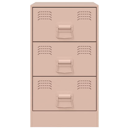 Nachttische 2 Stk. Rosa 34,5x39x62 cm Stahl