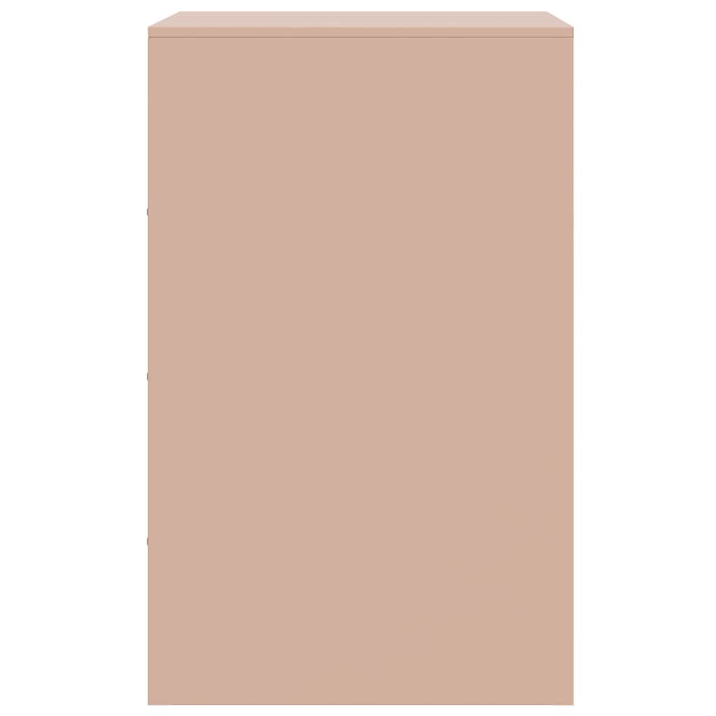 Nachttische 2 Stk. Rosa 34,5x39x62 cm Stahl