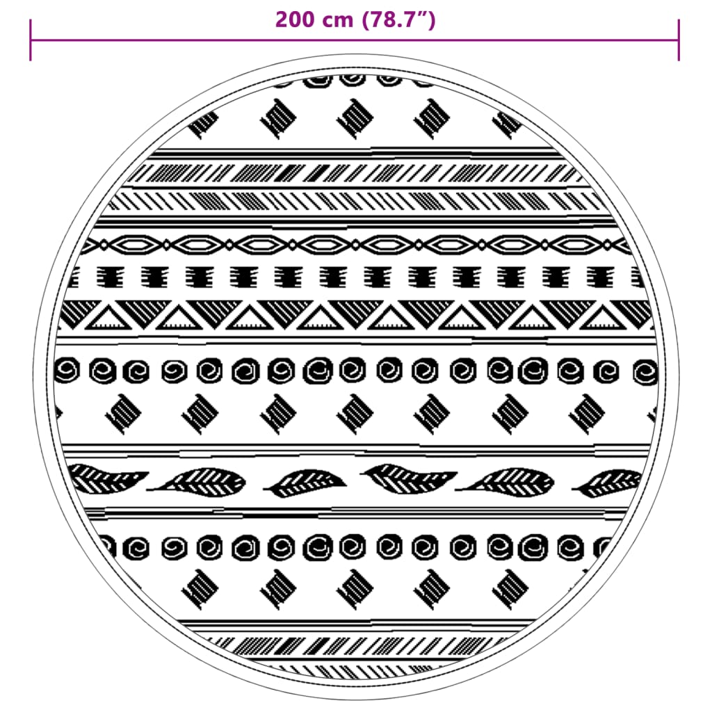 Outdoor-Teppich Grau Ø200 cm PP