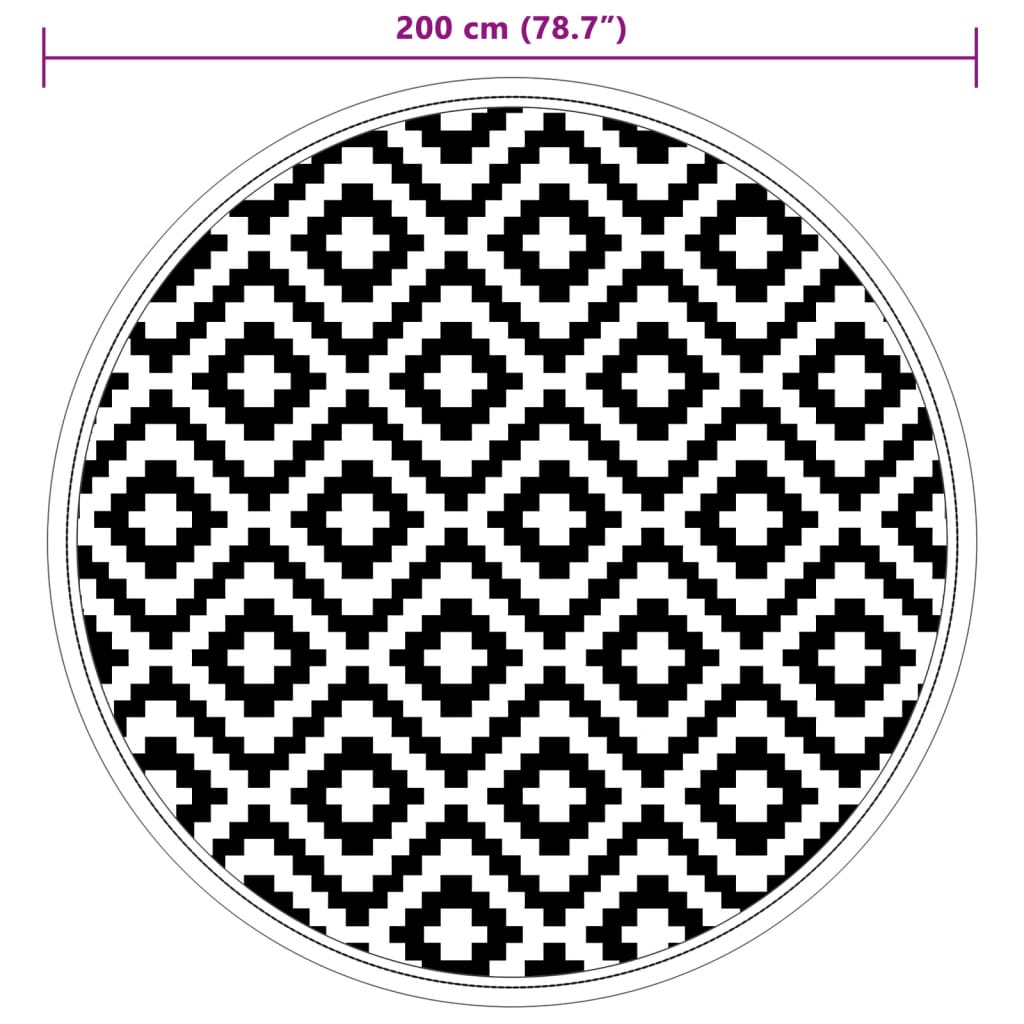 Outdoor-Teppich Grau Ø200 cm PP