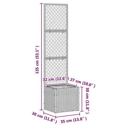 Pflanzkübel Braun 35 x 30 x 135 cm Metall