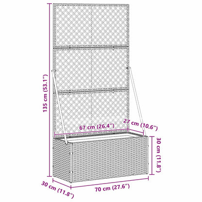 Pflanzkübel Braun 70 x 30 x 135 cm Metall