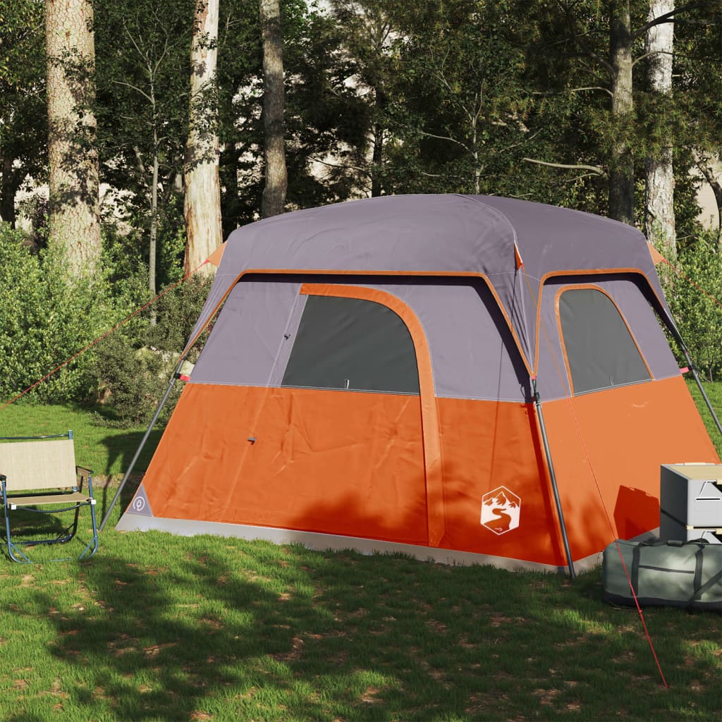 Campingzelt 4 Personen Orange Wasserdicht