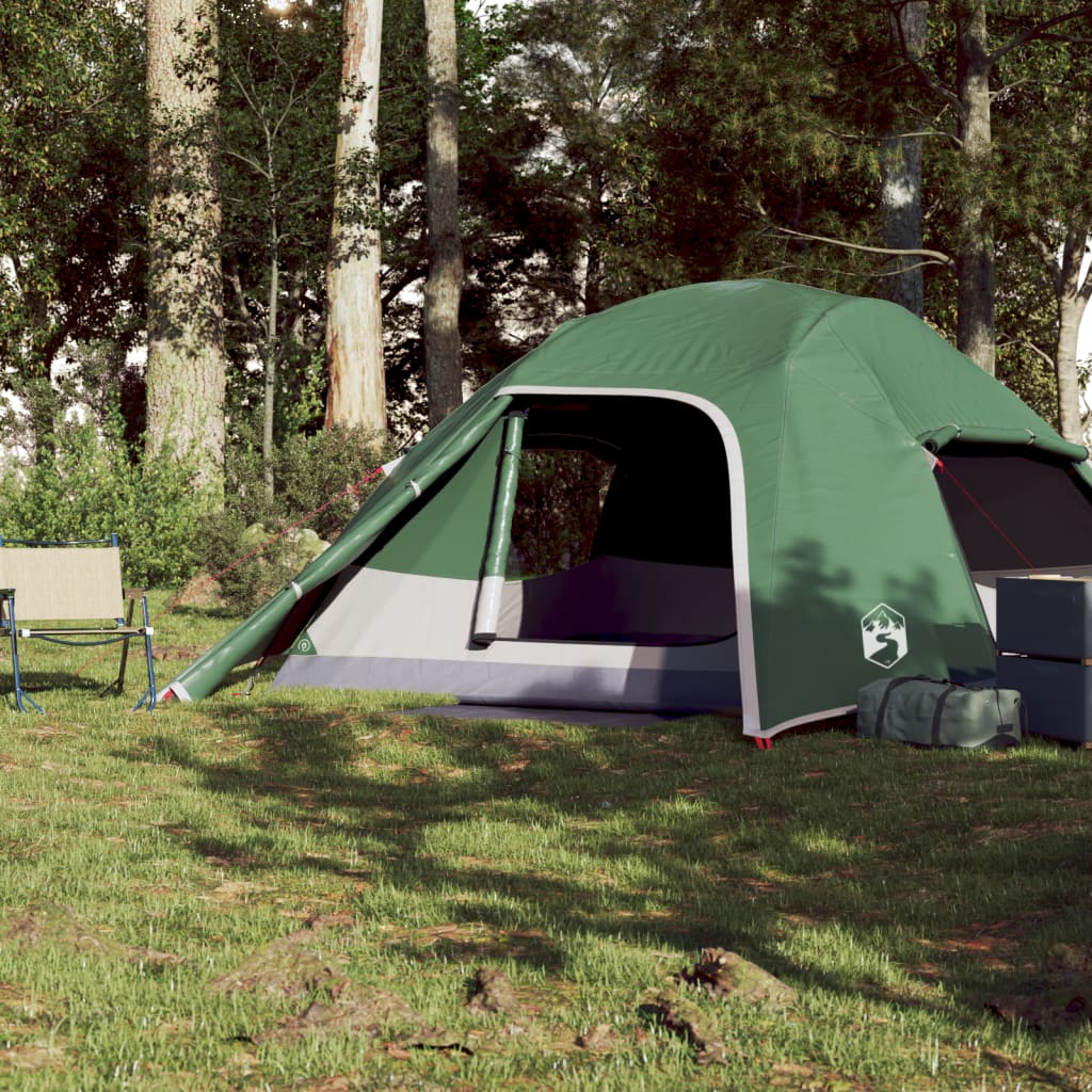 Kuppel-Campingzelt 4 Personen Grün Wasserdicht