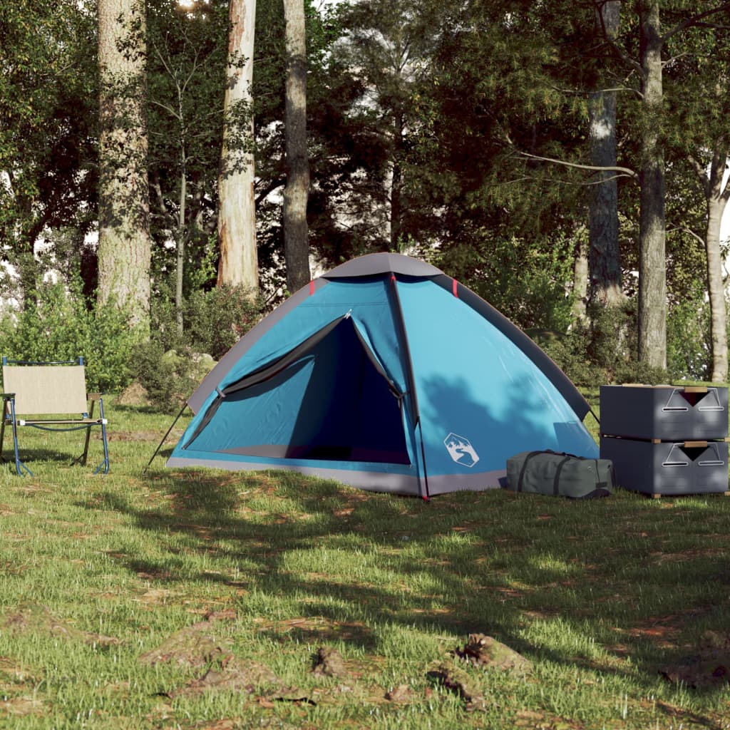 Kuppel-Campingzelt 2 Personen Blau Wasserdicht