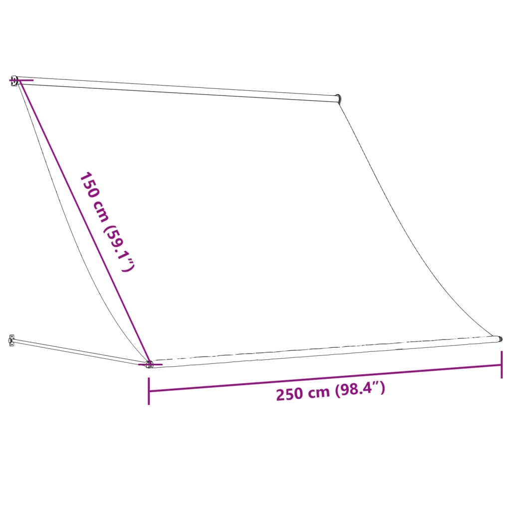 Markise Einziehbar Anthrazit 250x150 cm Stoff und Stahl