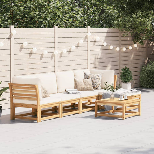 6-tlg. Garten-Lounge-Set mit Kissen Massivholz Akazie